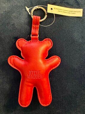 Steve Madden Red Bear Bag Charm / Keychain